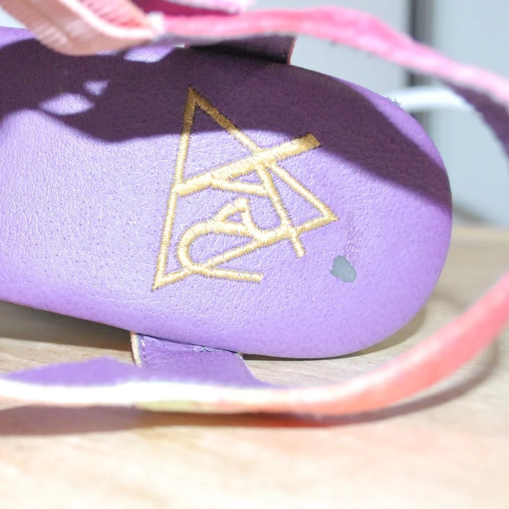 YRU Multicolor Tie-Dye Platform Sandals with Jewel Studs